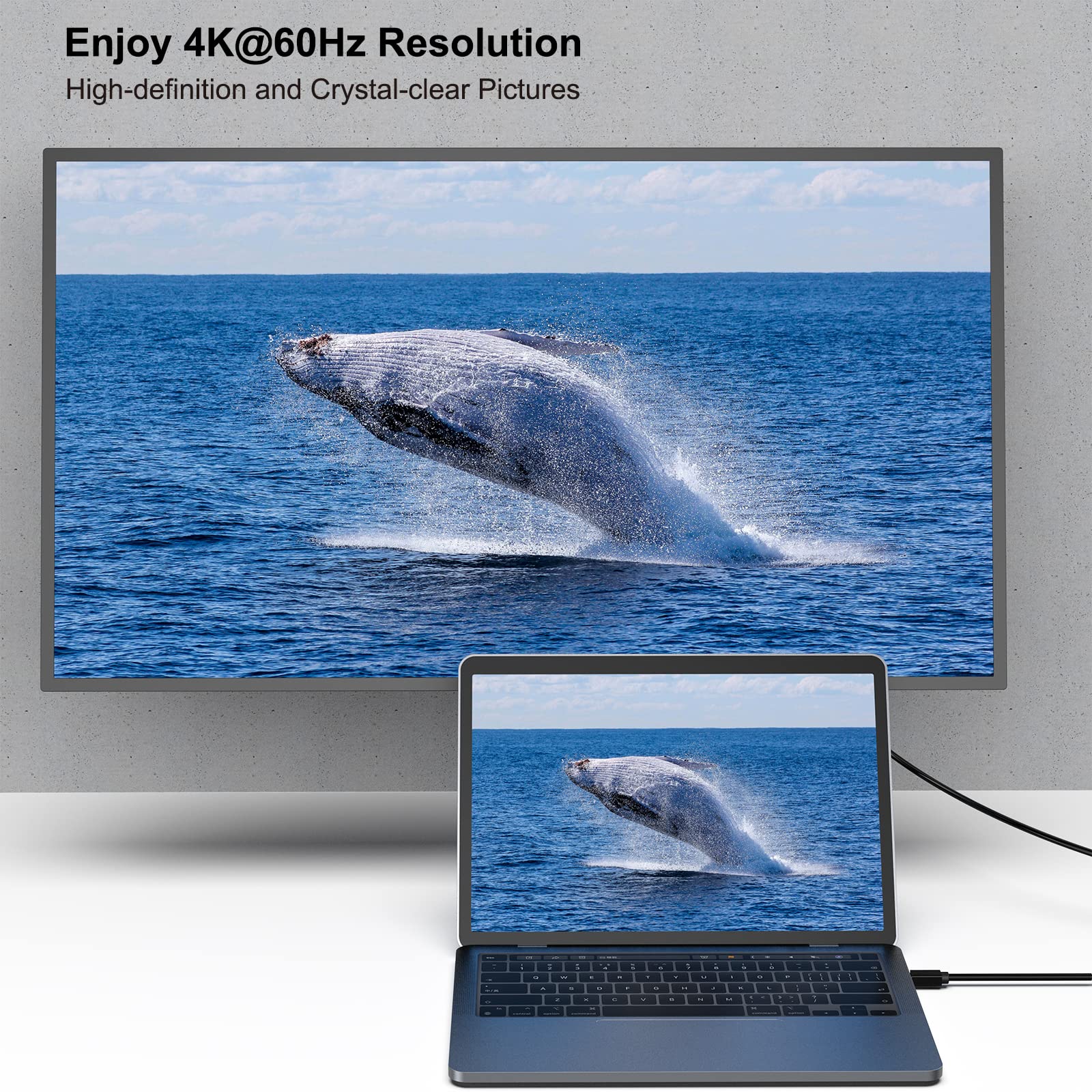 Benfei Mini Displayport To Displayport 3 Feet Cable 4K@60Hz 2K@144Hz, Mini Dp(Thunderbolt Compatible) To Dp Cable (Male To Male)